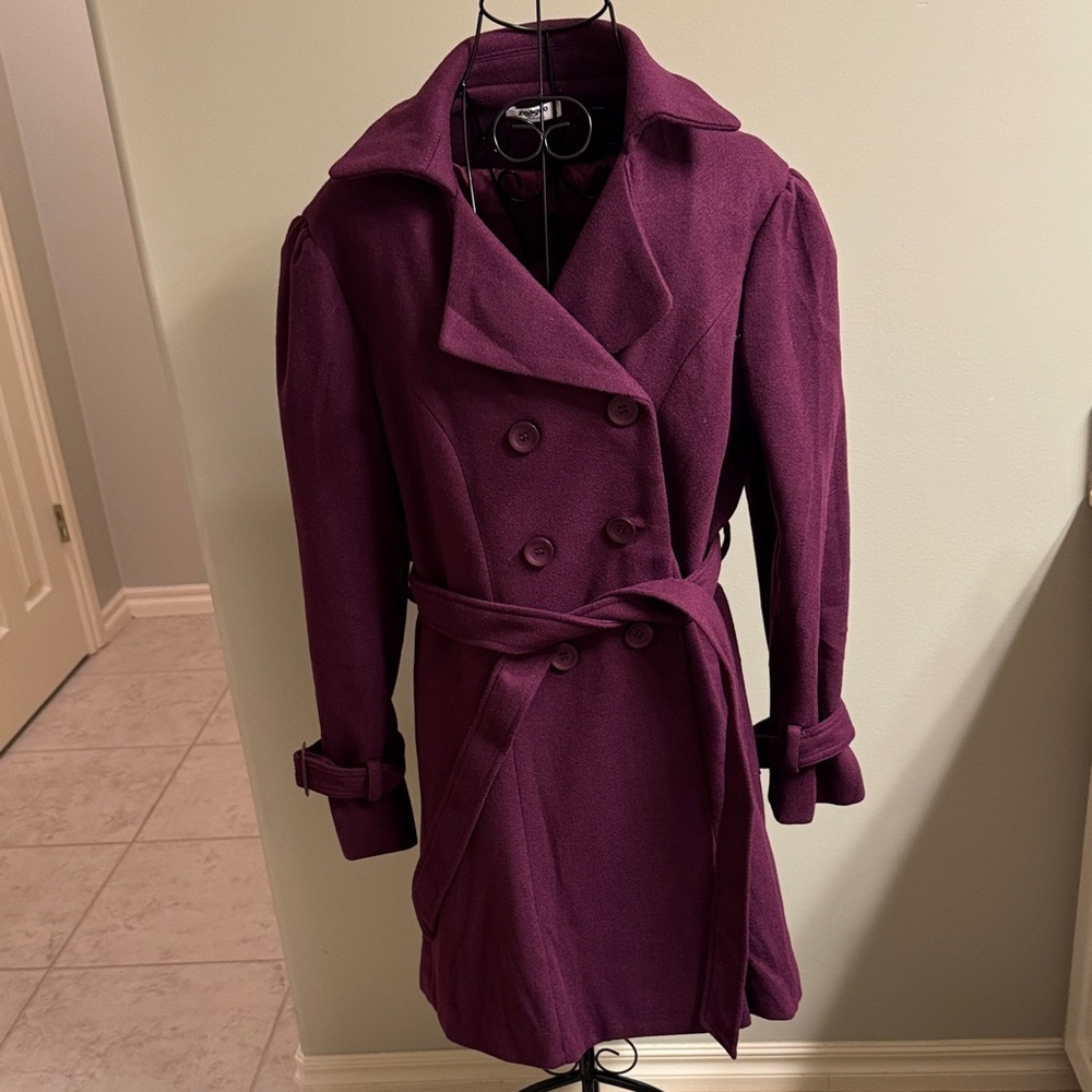Women's Purple Double-Breasted Coat